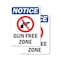 Signmission Gun Free Zone Sign With Symbol, 7 in W x Rectangle, Vinyl Decal OS-2PACK-NS-D-710-V-13178 - alternate 1